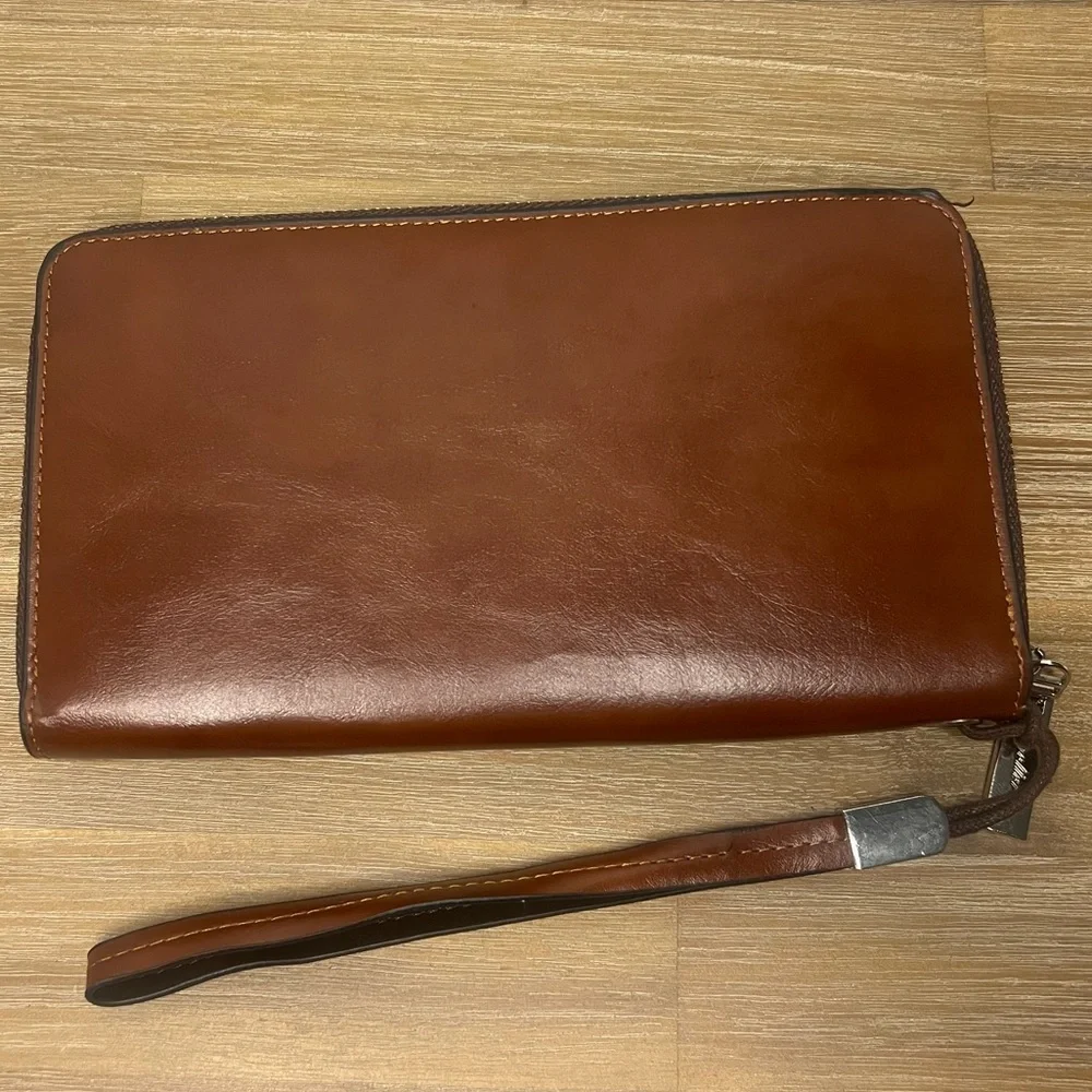 Baellerry retro European Men‎ leather wrist strap wallet